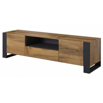Cama MEBLE Comoda TV Cama Meble Wood, 1800x440x480 mm, Maro-Negru