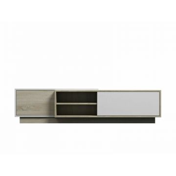 Cama MEBLE Comodap TV Cama Meble, Sigma1 180, PAL-MDF, Stejar sonoma-Alb lucios