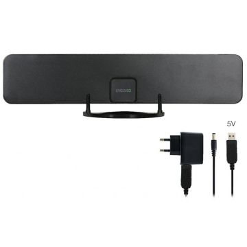 Evolveo Antenă activă pentru interior EVOLVEO Xany 2B, 230/5V, pentru recepție FM/DAB+/DVB-T2, filtru LTE, 4G, 5G