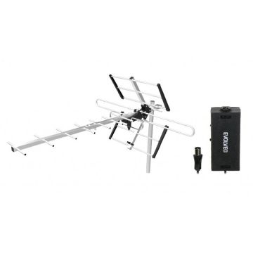 Evolveo Antenă exterioară EVOLVEO Flexi 1A, DAB+/DVB-T2, cu amplificator Amp 1, filtru LTE, 4G, 5G