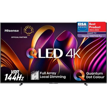 HISENSE Televizor QLED Smart HISENSE 100E7NQ Pro, 2.54 m (100), Ultra HD 4K, HDR, Wi-Fi, Gri