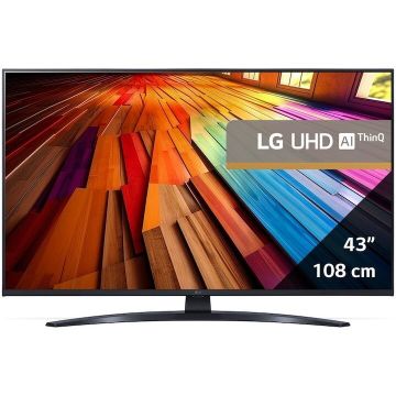 LG Televizor LG LED 43UT81003LA, 108 cm, Smart, 4K Ultra HD, Clasa G, Model 2024, Gri inchis
