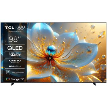 TCL Televizor QLED TCL 98T8C,  248 cm, 98, Ultra HD 4K, Smart TV, WiFi, CI+, Negru