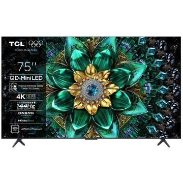 TCL Televizor TCL Mini LED 75Q6C, 189 cm, Smart Google TV, 4K Ultra HD, (Model 2025), Negru