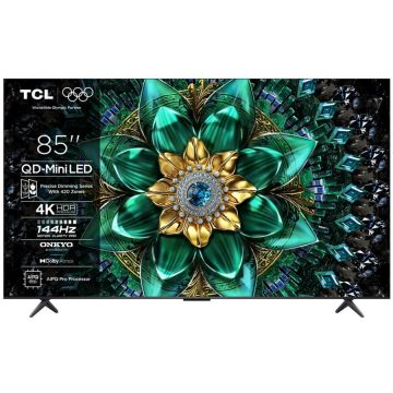TCL Televizor TCL Mini LED 85Q6C, 215 cm, Smart Google TV, 4K Ultra HD,  WiFi, CI+, (Model 2025), Negru