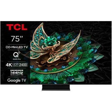 TCL Televizor TCL MiniLed 75C765, 189 cm, 75, Smart TV, 4K, 100Hz, Negru