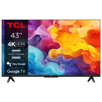 Televizor LED TCL 109 cm (43inch) 43P61B, Ultra HD 4K, Smart TV, WiFi, CI+