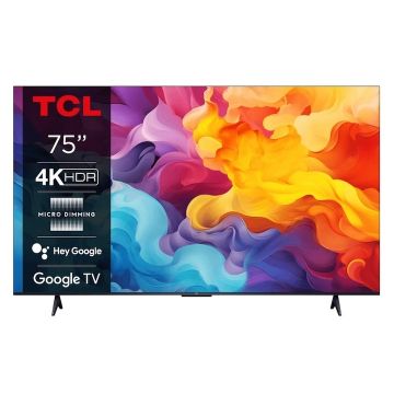 Televizor LED TCL 75V6B, 190 cm, 4K, Google TV, Clasa E