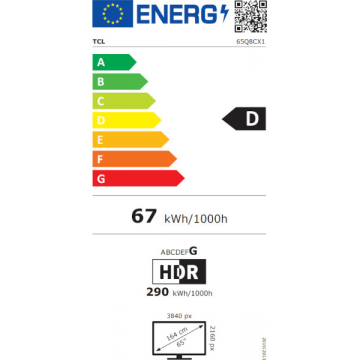 Televizor Mini LED TCL 65Q8C, 164 cm, Google TV, Ultra HD 4K, Clasa D