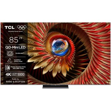 Televizor Mini LED TCL 85Q8C, 215 cm, Google TV Ultra HD 4K, Clasa E Televizor Mini LED TCL 85Q8C, 215 cm, Google TV Ultra HD 4K, Clasa E