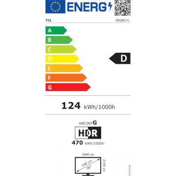 Televizor Mini LED TCL 98Q8C, 248 cm, Google TV Ultra HD 4K, Clasa D