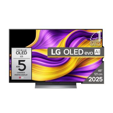Televizor OLED Evo LG 48G53LS, Brightness Booster, stand central inclus, ULTRA HD 4K, HDR, 121 cm, Clasa F Televizor OLED Evo LG 48G53LS, Brightness Booster, stand central inclus, ULTRA HD 4K, HDR, 121 cm, Clasa F