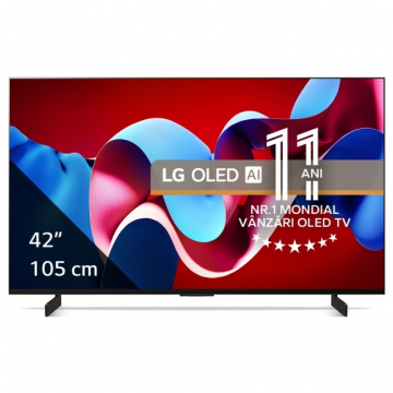 Televizor OLED Smart OLED42C41LA evo AI C4 Diagonala 42inch 105cm 4K Ultra HD Clasa G Model 2024 Negru