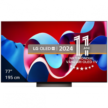 Televizor OLED Smart OLED77C41LA.AEU 195.6cm 77inch 4K Ultra HD Wi-Fi 2024 Negru