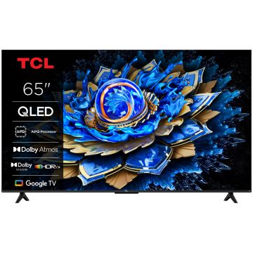 Televizor Smart QLED TCL 65T69C, 164 cm, Ultra HD 4K, Google TV, Clasa F