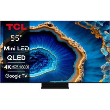 Televizor TCL MiniLed 55C805, 139 cm, Smart Google TV, 4K Ultra HD, 100hz (Model 2023)