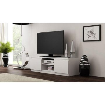 TOP E SHOP Comoda Top E Shop RTV120 BIEL, MDF-PAL, Alb TOP E SHOP Comoda Top E Shop RTV120 BIEL, MDF-PAL, Alb