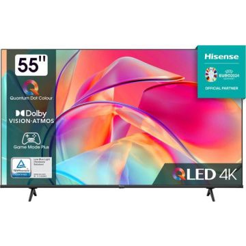 HISENSE Televizor Hisense QLED 55E7KQ PRO, 139 cm, 55, 4K Ultra HD, Smart, Wi-Fi, Clasa F, Negru
