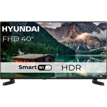Hyundai Televizor LED Hyundai FLM40TS349, 102 cm, FULL HD, Smart TV, clasa E, Dolby Digital Plus, Wi-Fi, CI+, Negru