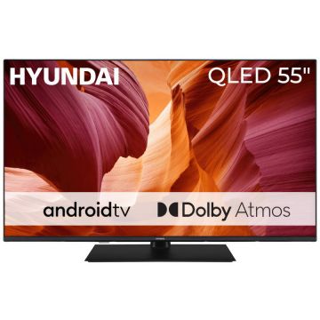 Hyundai Televizor Smart Hyundai QLED QLX55850G, 55, 139 cm, Android TV, 4K UHD,  Wi-Fi, Negru
