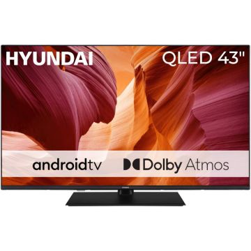 Hyundai Televizor Smart Hyundai QLX43850G, QLED,  43, 109 cm, 4K Android, Dolby Atmos, Dolby Vision, HDMI 2.1, Negru