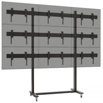 LG Solutie VideoWall cu baza mobila Vogel's 3x3, 9 x Display-uri SMART Signage LG 55VL5F - Bezel 3.5mm edge to edge
