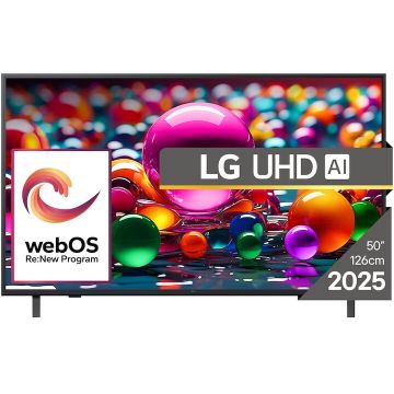 LG Televizor LG LED 50UA74003LB, 126 cm, Smart, 4K Ultra HD, 60 Hz, Clasa F, Model 2025, Negru