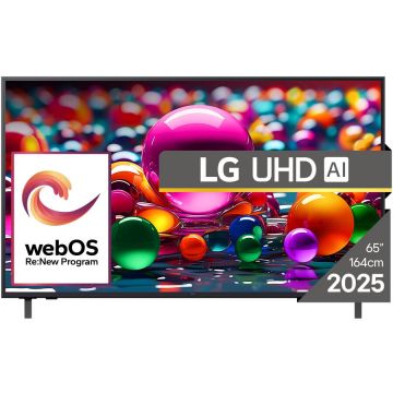 LG Televizor LG LED 65UA74003LB, 164 cm, Smart, 4K Ultra HD, Clasa F (Model 2025), Negru