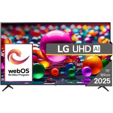 LG Televizor LG LED 75UA75006LB, 189 cm, Smart, 4K Ultra HD, Clasa G (Model 2025), Negru
