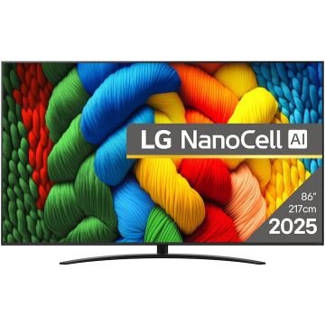 LG Televizor LG NanoCell 86NANO81A3A, Diagonala 218 cm, Rezolutie 3840 x 2160, Smart, 4K Ultra HD, Clasa F, Albastru inchis