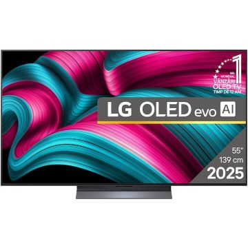 LG Televizor LG OLED evo 55C51LA, Diagonala 139 cm (3840 x 2160), Smart, 4K Ultra HD, 100 Hz, Clasa F, Gri inchis LG Televizor LG OLED evo 55C51LA, Diagonala 139 cm (3840 x 2160), Smart, 4K Ultra HD, 100 Hz, Clasa F, Gri inchis