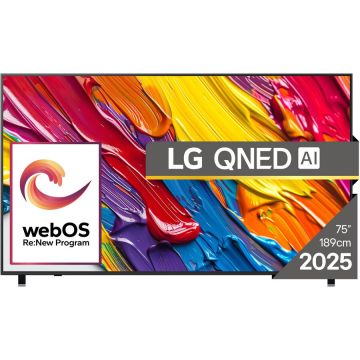 LG Televizor LG QNED 75QNED84A3C, 189 cm, Smart, 4K Ultra HD, Clasa D (Model 2025), Gri Inchis