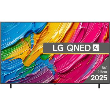 LG Televizor LG QNED 86QNED80A3A, 218 cm, Smart, 4K Ultra HD, Clasa E (Model 2025), Gri Inchis
