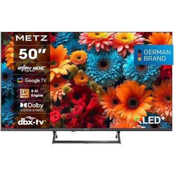 METZ Televizor METZ QLED 50MQF7500Z, 126 cm, Smart Google TV, 4K Ultra HD, 120Hz, Clasa F