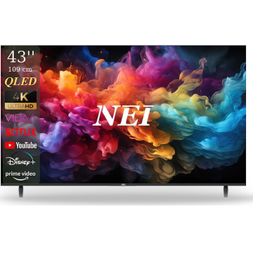 Nei Televizor NEI QLED 43NE7901, Diaginala 109 cm, Rezolutie 3840 x 2160, Smart, 4K Ultra HD, Clasa E, Negru