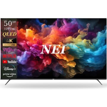 Nei Televizor NEI QLED 50NE7901, Diagonala 127 cm, Rezolutie 3840 x 2160, Smart, 4K Ultra HD, Clasa E, Negru