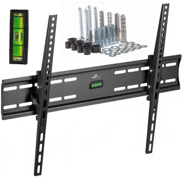 OEM Suport TV de Perete KingMount KG-1011, Universal, Diagonala 35”- 85”, Max 45kg, Vesa 100x100 – 600x400, Negru