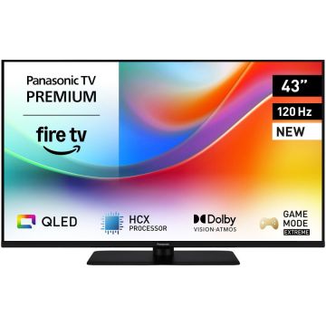 Panasonic Televizor Panasonic QLED TV-43W85BEZ, 108 cm, Smart, 4K Ultra HD, 100 Hz, Clasa E (Model 2025), Negru