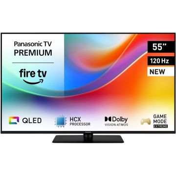 Panasonic Televizor Panasonic QLED TV-55W85BEZ, 139 cm, Smart, 4K Ultra HD, 100 Hz, Clasa E (Model 2025), Negru