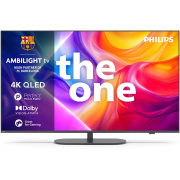 Philips Televizor Philips Ambilight TV QLED 55PUS9010, 139 cm, Smart TV, 4K Ultra HD, 100 Hz, Clasa F (Model 2025), Gri