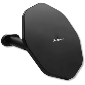QOLTEC Antena De Exterior, Qoltec, Dvb-T2, Vhf/Uhf, Negru, Omnidirectionala, Externa, Neagra, 4K, Amplificare Pana La 30 Db, Filtru Lte, Rezistenta La Apa Si Praf, Lungime Cablu 8 M