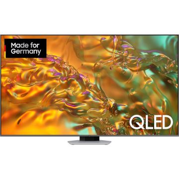 Samsung Televizor Smart Samsung GQ85Q80DATXZG, QLED, 85 inch, 214 cm, UltraHD 4K, HDR, twin tuner, Direct Full Array, 120Hz panel, Negru-Argintiu