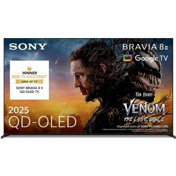 Sony Televizor Sony BRAVIA 8M2 OLED 55XR8M2, 139 cm, Smart Google TV, 4K Ultra HD, 100 Hz, Clasa F (Model 2025), Negru