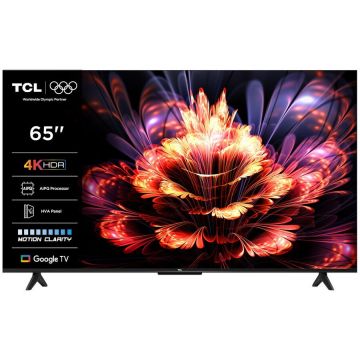 TCL Televizor LED TCL 65V6C, Smart TV, 164 cm, Ultra HD 4K, Google TV, DVB-T2/C/S2, Wi-Fi, Bluetooth, HDMIx3, USBx1, 60Hz, Clasa E, Negru