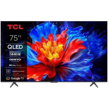 TCL Televizor Smart TCL 75P81K, QLED, 75, 189cm, 4k UHD, Wi-Fi, Bluetooth, 144Hz, Negru