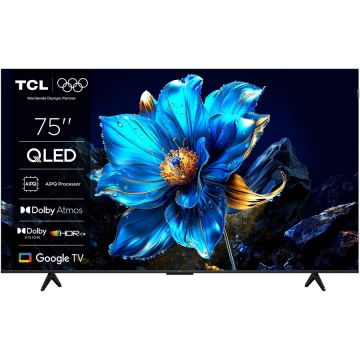 TCL Televizor TCL QLED 75P7K, 189 cm, Smart Google TV, 4K Ultra HD, Clasa F,  Wi-Fi, Bluetooth, 60Hz, Negru
