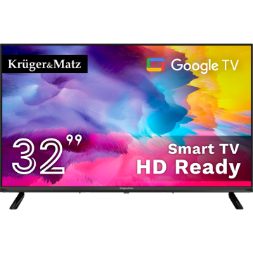 Televizor LED Smart KM0232HD-G 32Inch HD Ready Google TV Negru Televizor LED Smart KM0232HD-G 32Inch HD Ready Google TV Negru