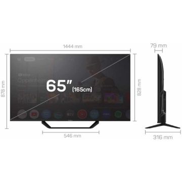 TESLA Tesla Google TV DLED 65E655BUS, 165 cm, UHD, blackDVB-T/T2/C/S/S2, 250cd/m2, VESA 200x499 mm