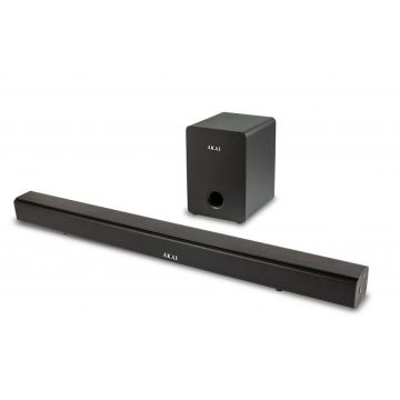Akai Soundbar AKAI ASB-6WSW, 2.1 canale, 70 W, Bluetooth, USB, HDMI, Aux in, Radio FM, afisaj LED, telecomanda
