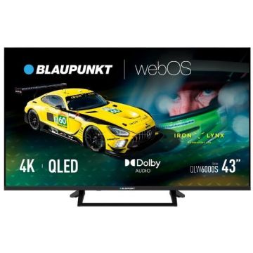Blaupunkt Televizor Blaupunkt 43QLW6000S, 43, 108 cm,QLED, 4K UHD, Smart TV, Wi-Fi, Bluetooth, 60Hz, Negru
